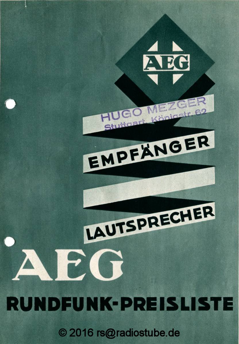 AEG Preisliste von 1931